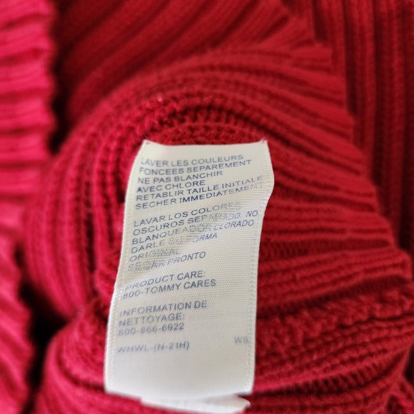 Tommy Hilfiger Turtleneck Sweater Women's Size Large Red Vintage Y2K - Picture 6 of 9